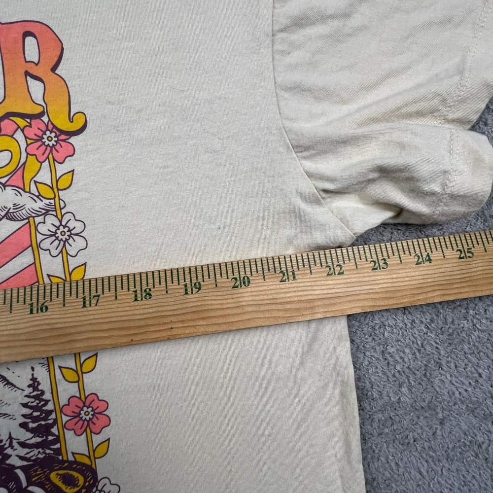 La Luna T Shirt Womens XL Cream Dreamer Butterfly Mountain Boho Retro Shirt - Picture 6 of 10